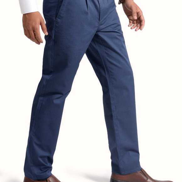 OLGYN Men’s Stretch Light Navy Slim Fit Chino Pant - Picture 3 of 4